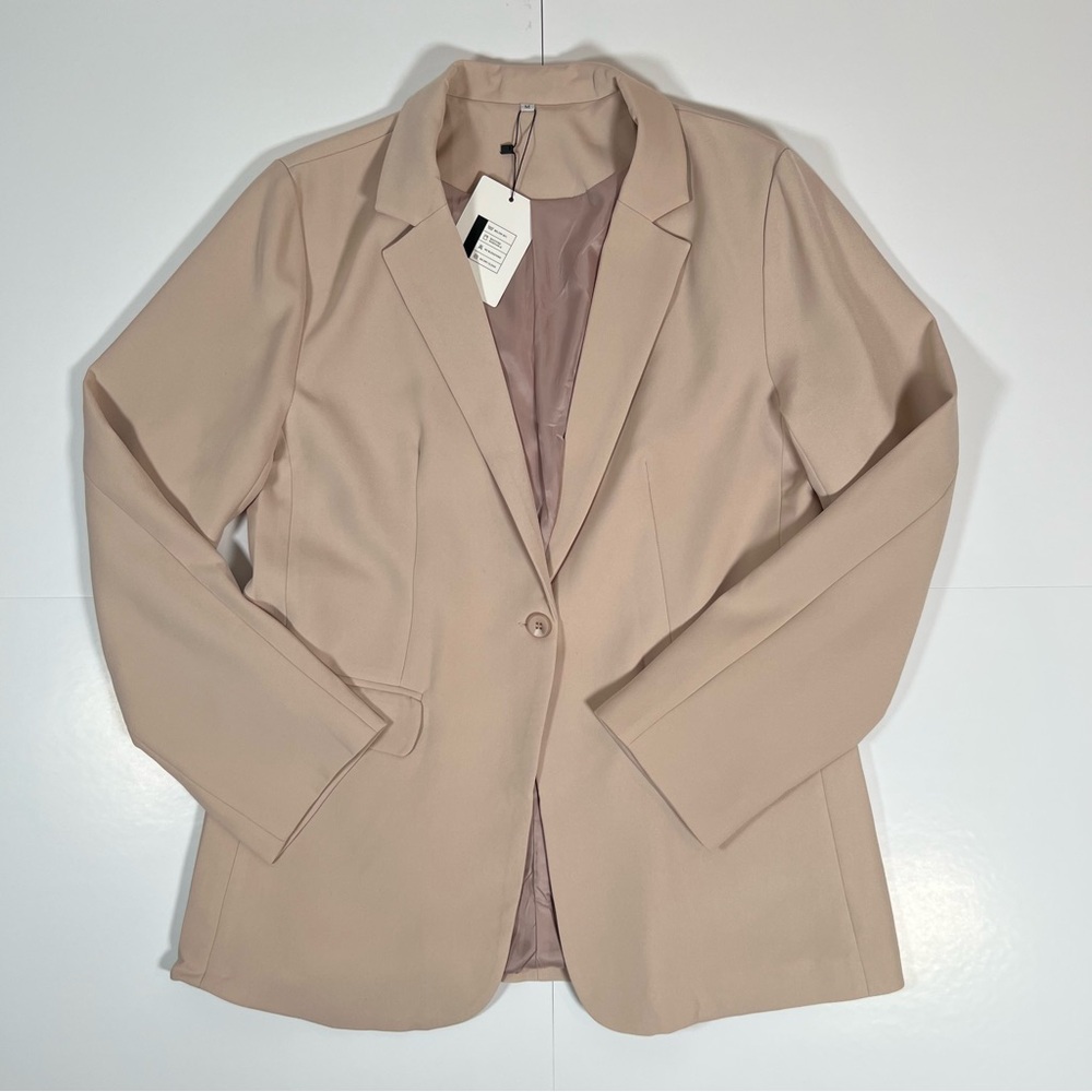 Women’s Beige‎ Tailored Blazer Jacket Size M New With Tags Stretch